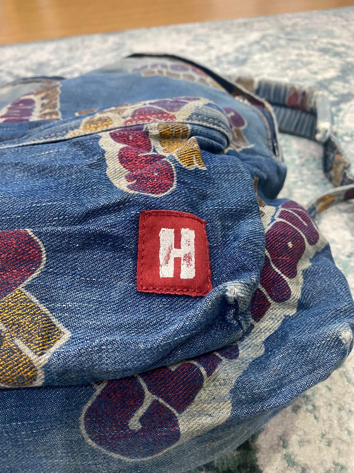 Hysteric Glamour Printed Distressed Denim Backpack - 8