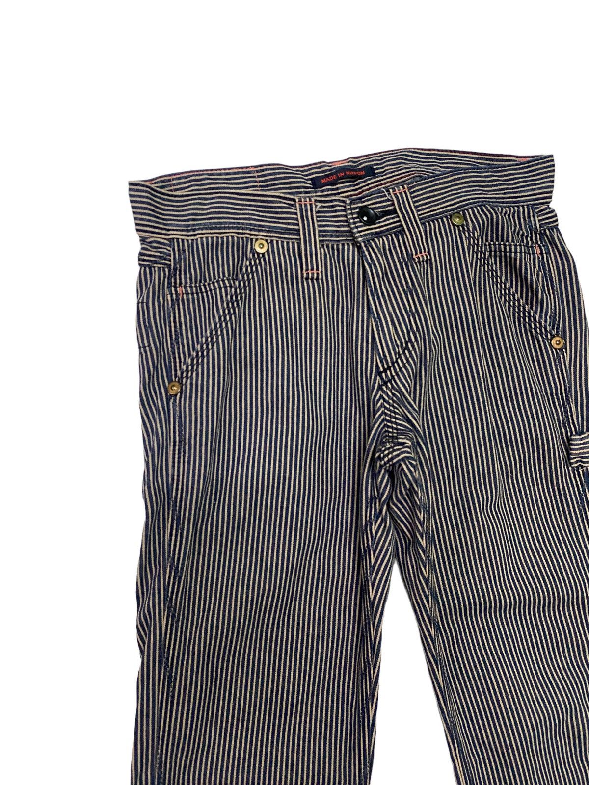 Vintage Et Boite Carpenter Striped Worker Denim Pant S46k - 6