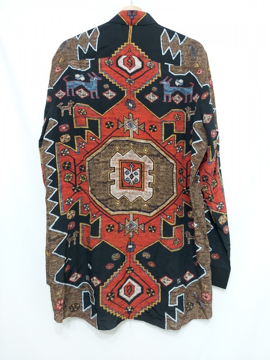 FW15 AW15 Persian Carpet Rug Silk Raw Hem Long Shirt - 2