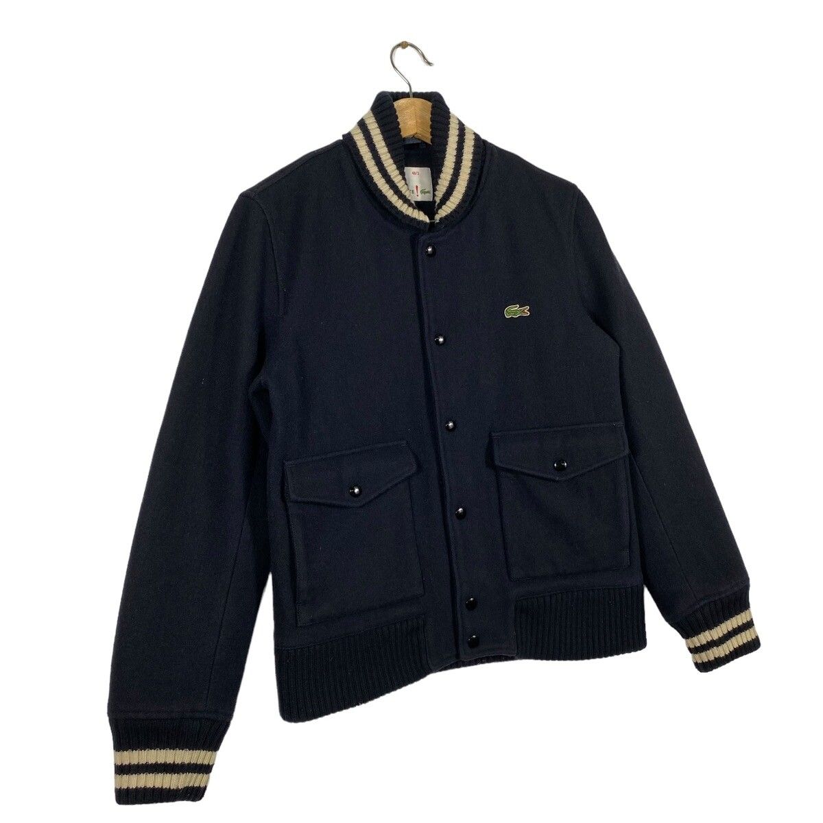 Vintage Lacoste Varsity Bomber Wool Jacket Size 48/3 (M) - 2