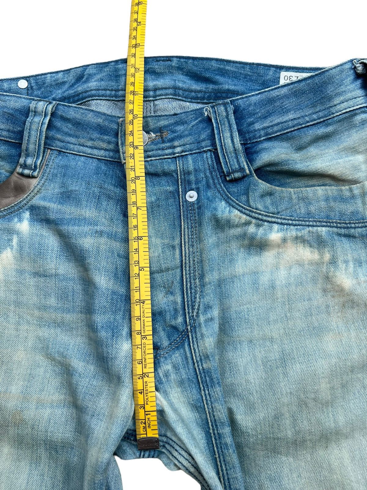 Vintage Diesel Leather Faded Distressed Denim Jeans 32x31 - 14