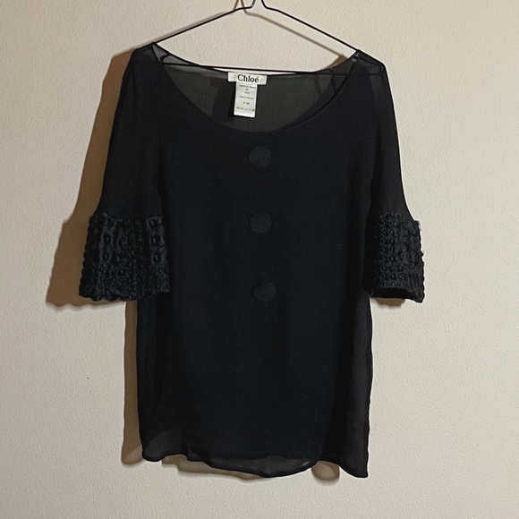 Vintage Silk Chloé by Phoebe Philo Blouse Black - 1