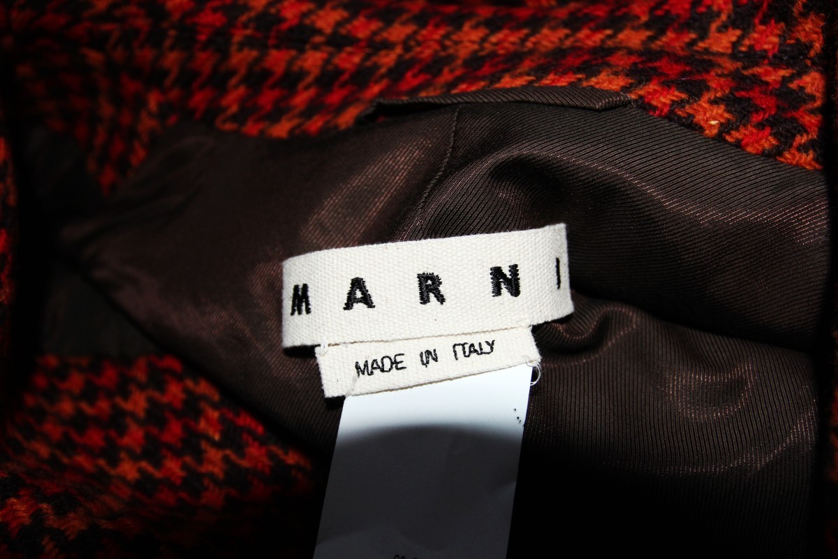 AW17 MARNI HOUNDSTOOTH WOOL COAT 50