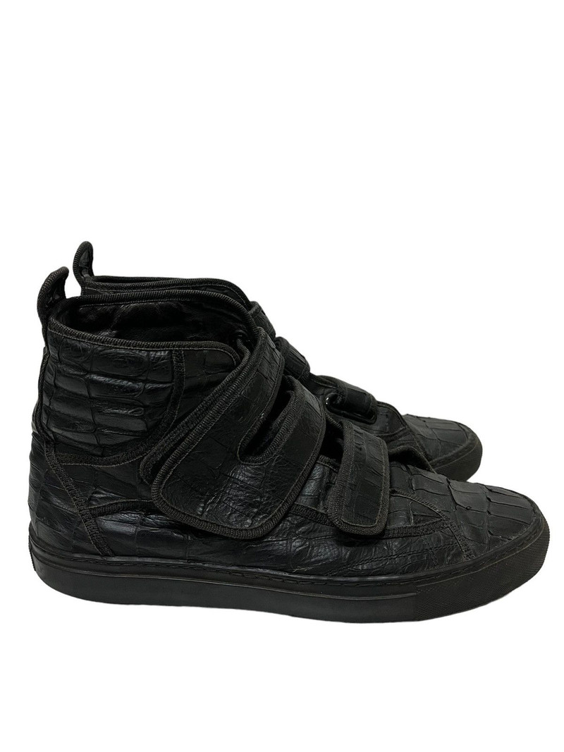 RAF Simons Hi Top Velcro Crocodile Embossed Shoes - 1