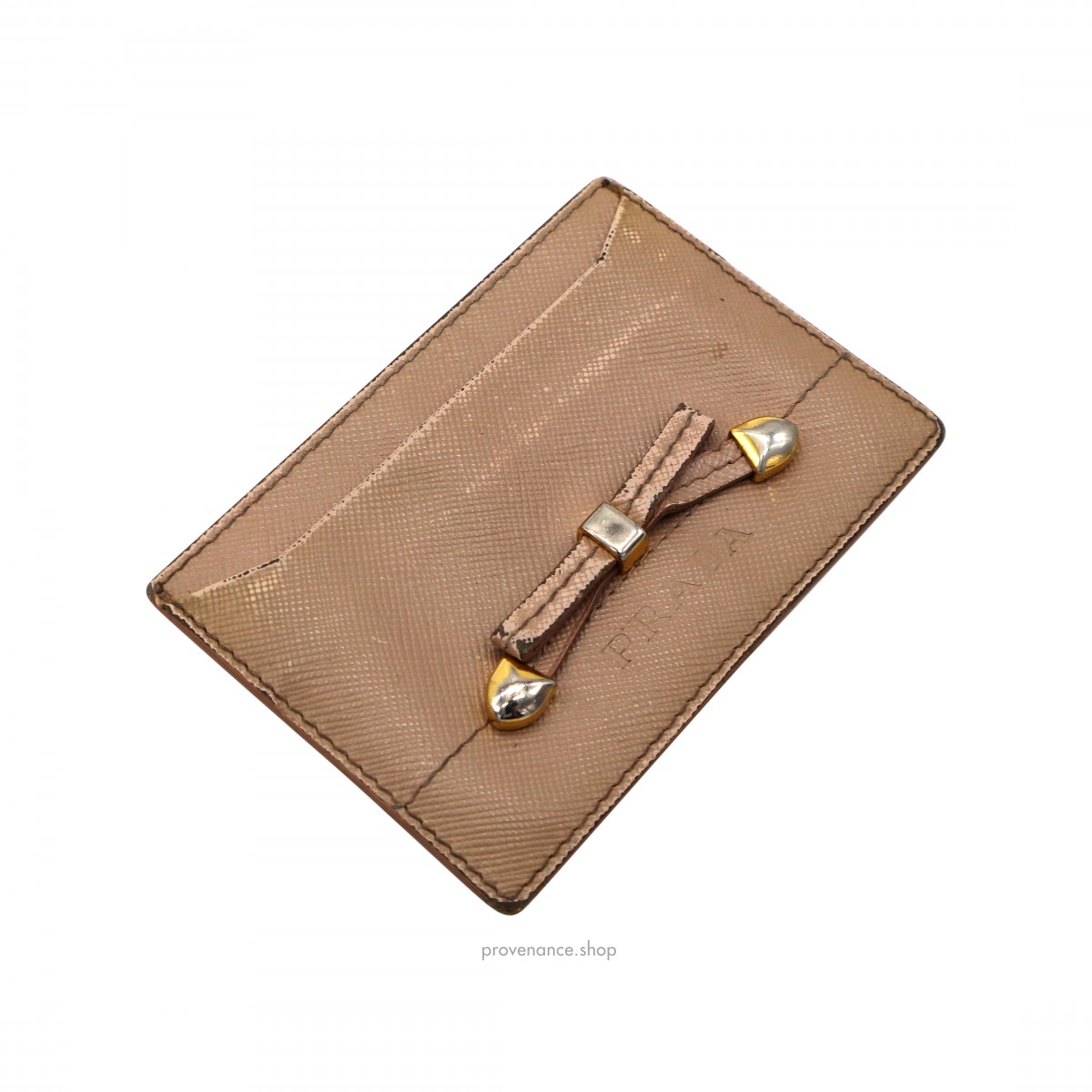 Prada Cardholder Wallet - Peach Saffiano Leather - 4