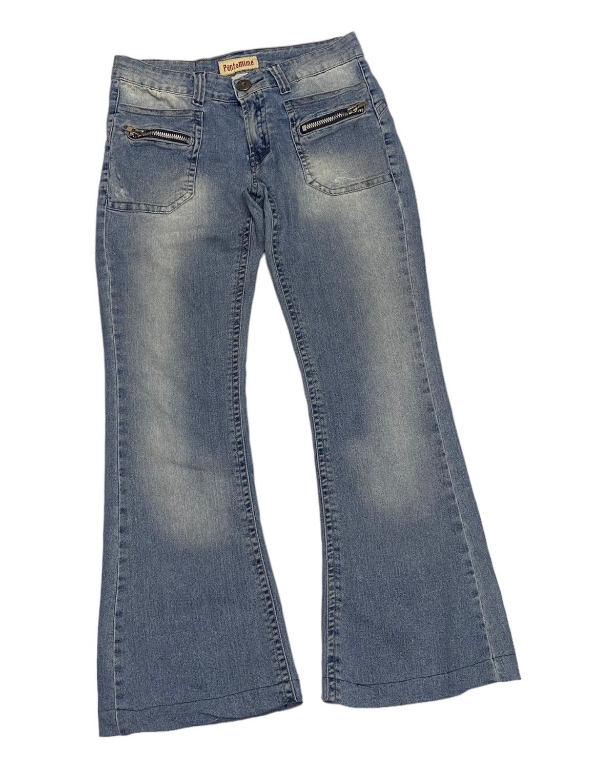 If Six Was Nine - FLARE JEANS PANTOMIME ZIPPER POCKET DISTRESSED FLARED JEANS - 3