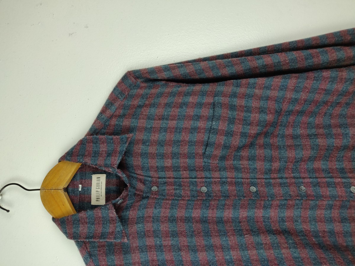 Designer - Phillip Gurian Small Checked Button Up Shirt Oxford - 4