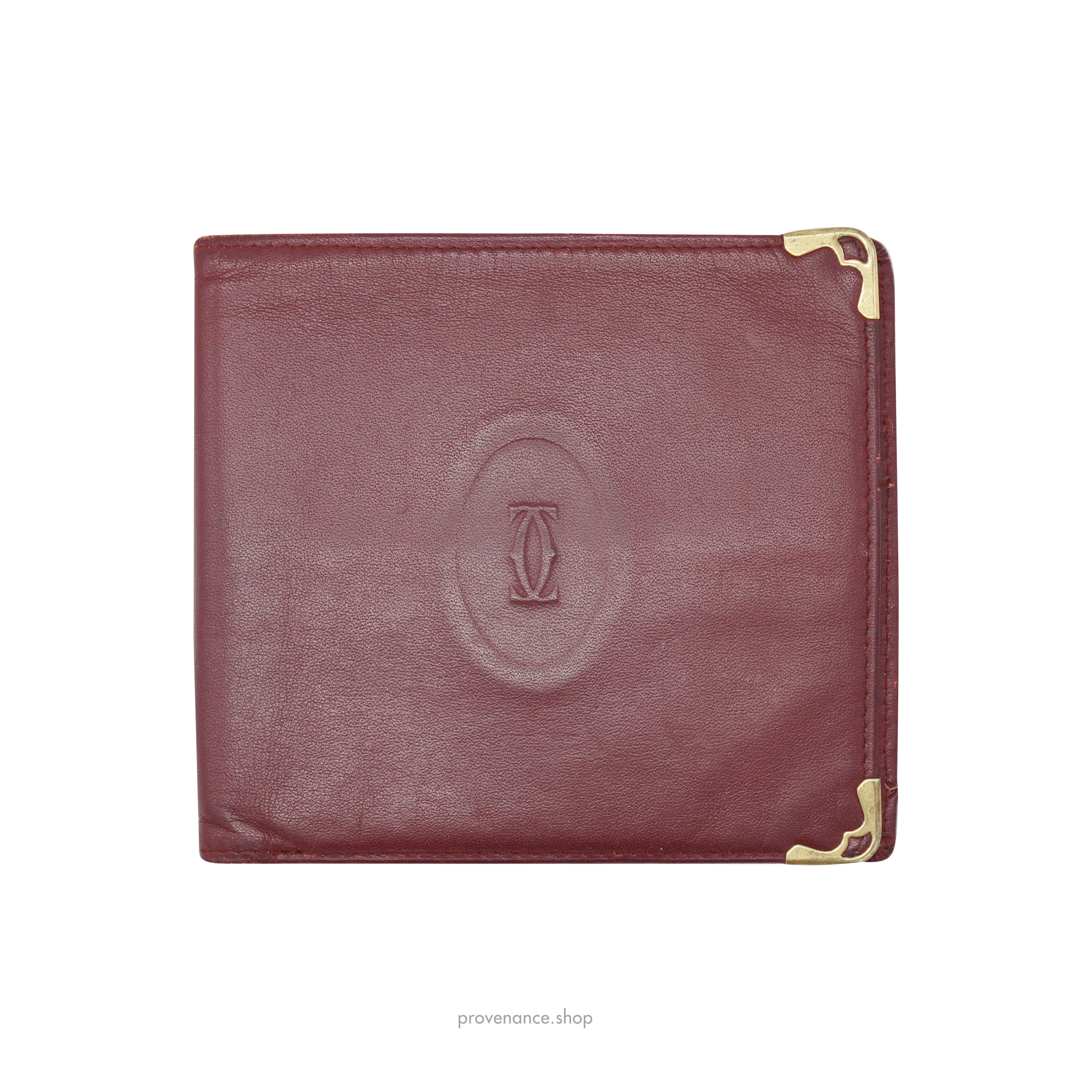 Cartier Bifold Wallet - Burgundy Calfskin Leather - 1