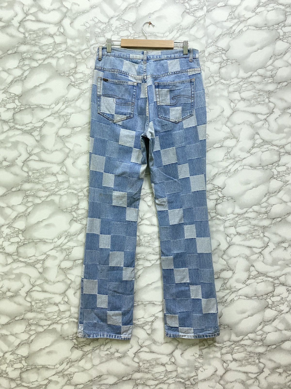 Designer - FAMOUS CREST JEANS CHECKED DENIM PANTS - 2