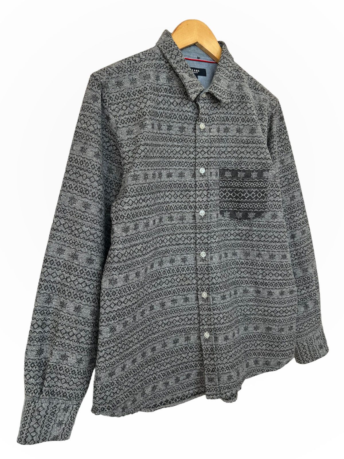 Beams Japan Checkered Long Sleeve Button Up Flanner Shirt M - 3