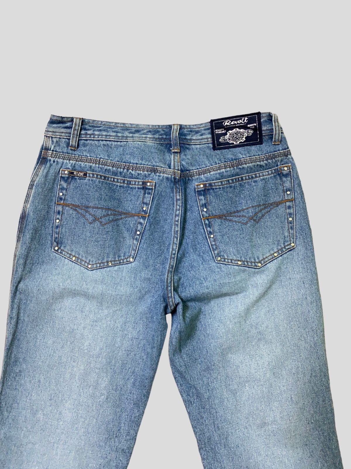 Vintage - Flared REVOLT Stud Design Boot Cut Denim s45k - 11