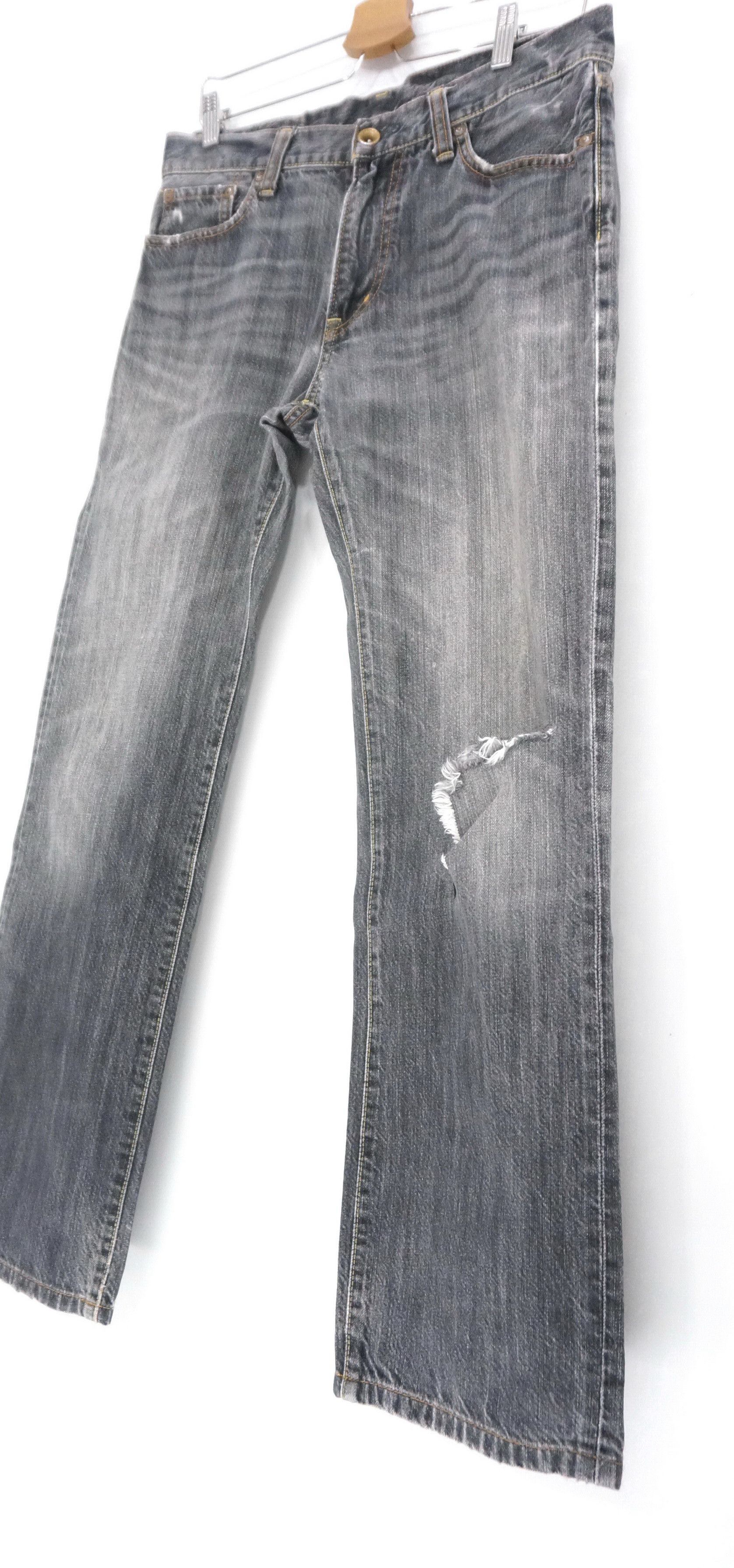 Uniqlo Jeans UJ S002 Ash Grey Distressed Jeans W32 - 3