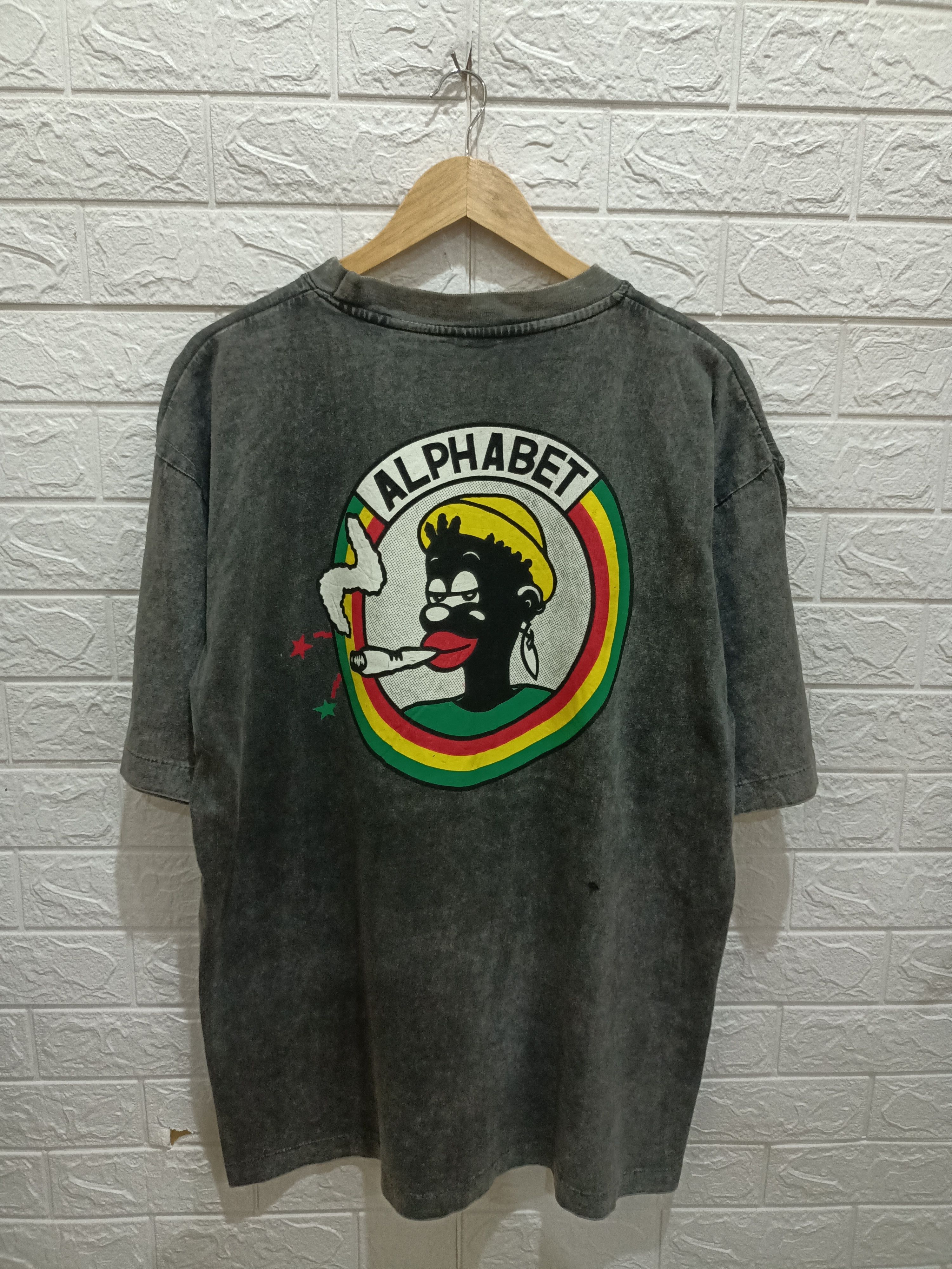 Vintage 90s ALPHABET Reggae Rasta Back Hit Printed Tee - 2