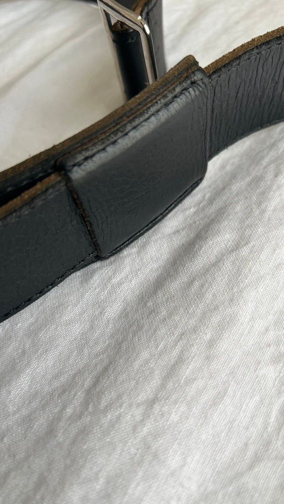 matte black . margiela . leather belt - 9