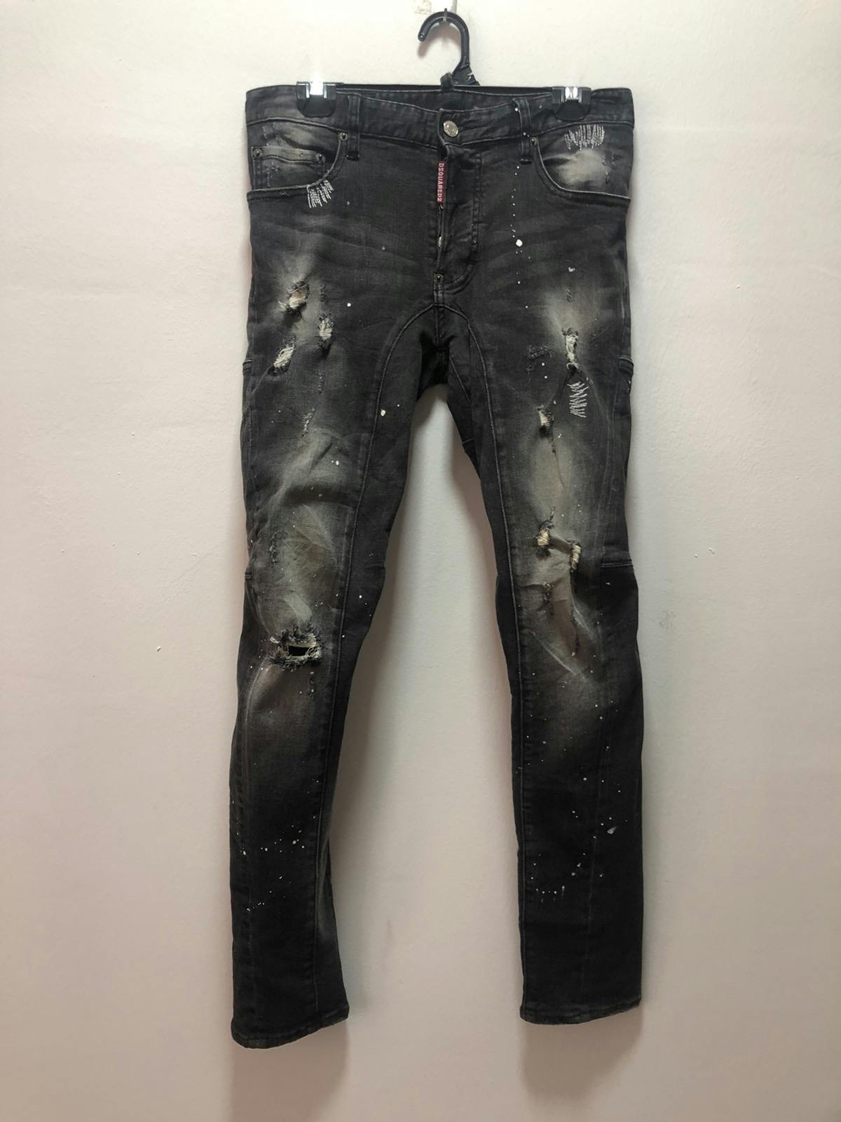 DSQUARED2 Denim Pants 2017 Slim Fit Biker Painted Distressed - 2