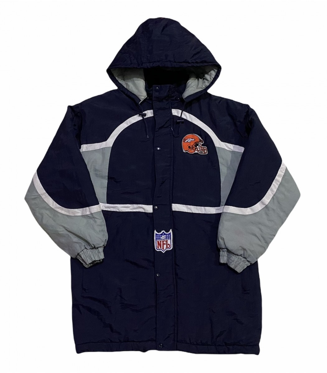 Nfl - Broncos Detachable Hoodie Quilted Nylon Long Jacket - 3
