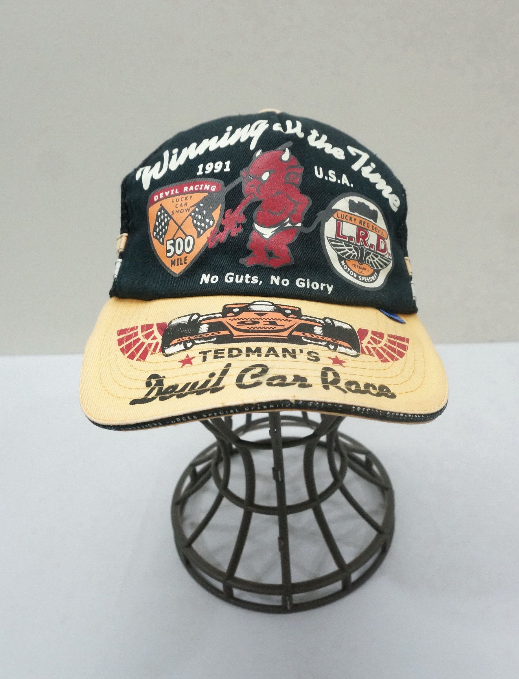 Rare! Vintage TEDMAN'S Lucky Devil Car Race Worn Cap - 2