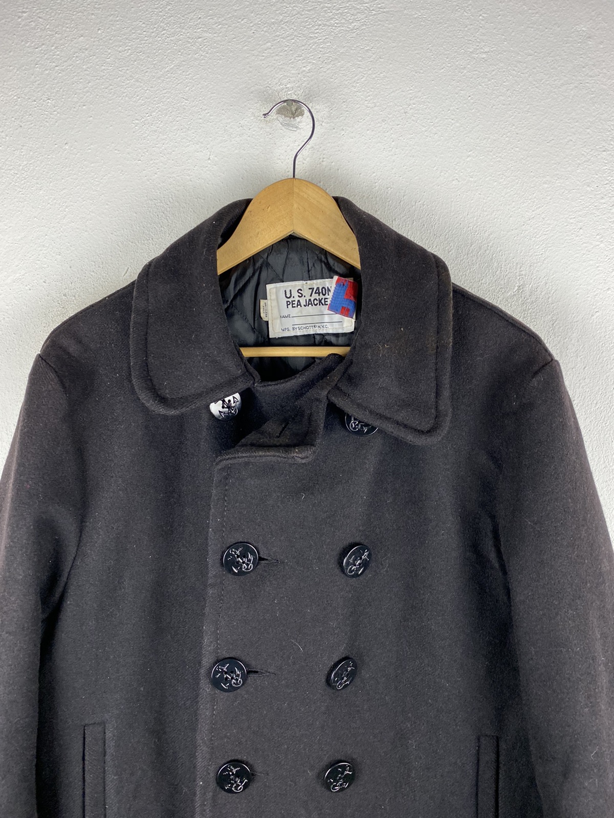 🔥SALE🔥aU.S 740N PEA JACKET BY SCHOTT MADE IN USA - 6