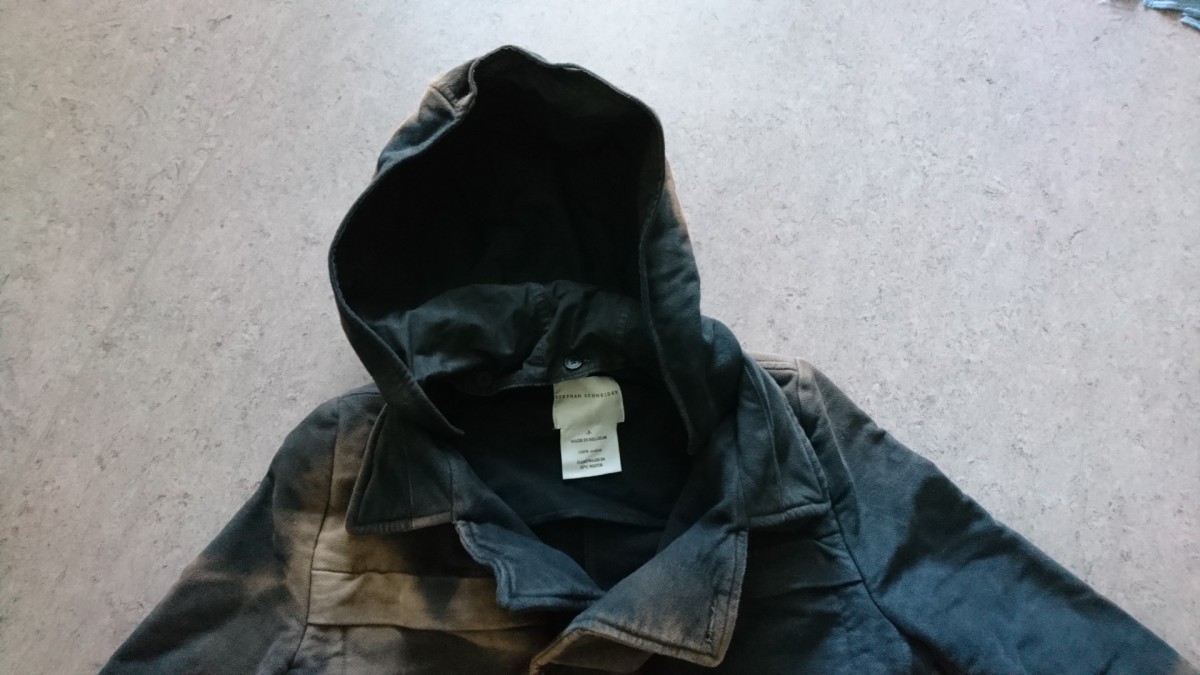 Unique Acid Wash Hooded Coat - 13