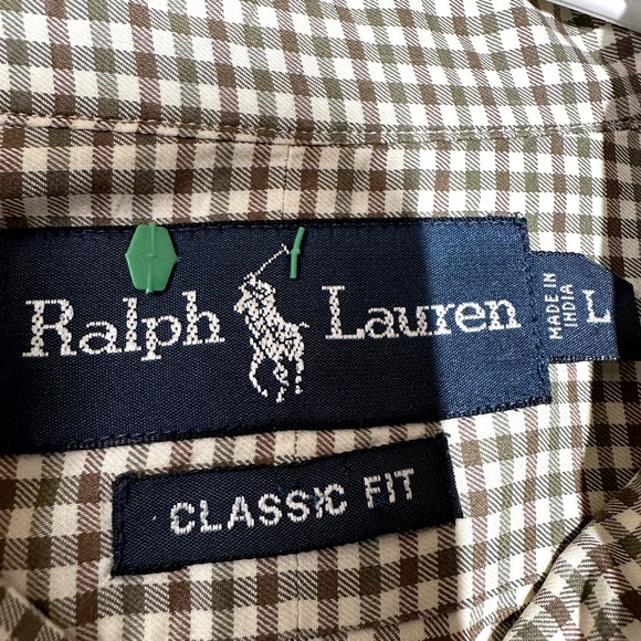 Ralph Lauren Shirt Shepherd Button Up Long Sleeve 100% Cotton Large - 3