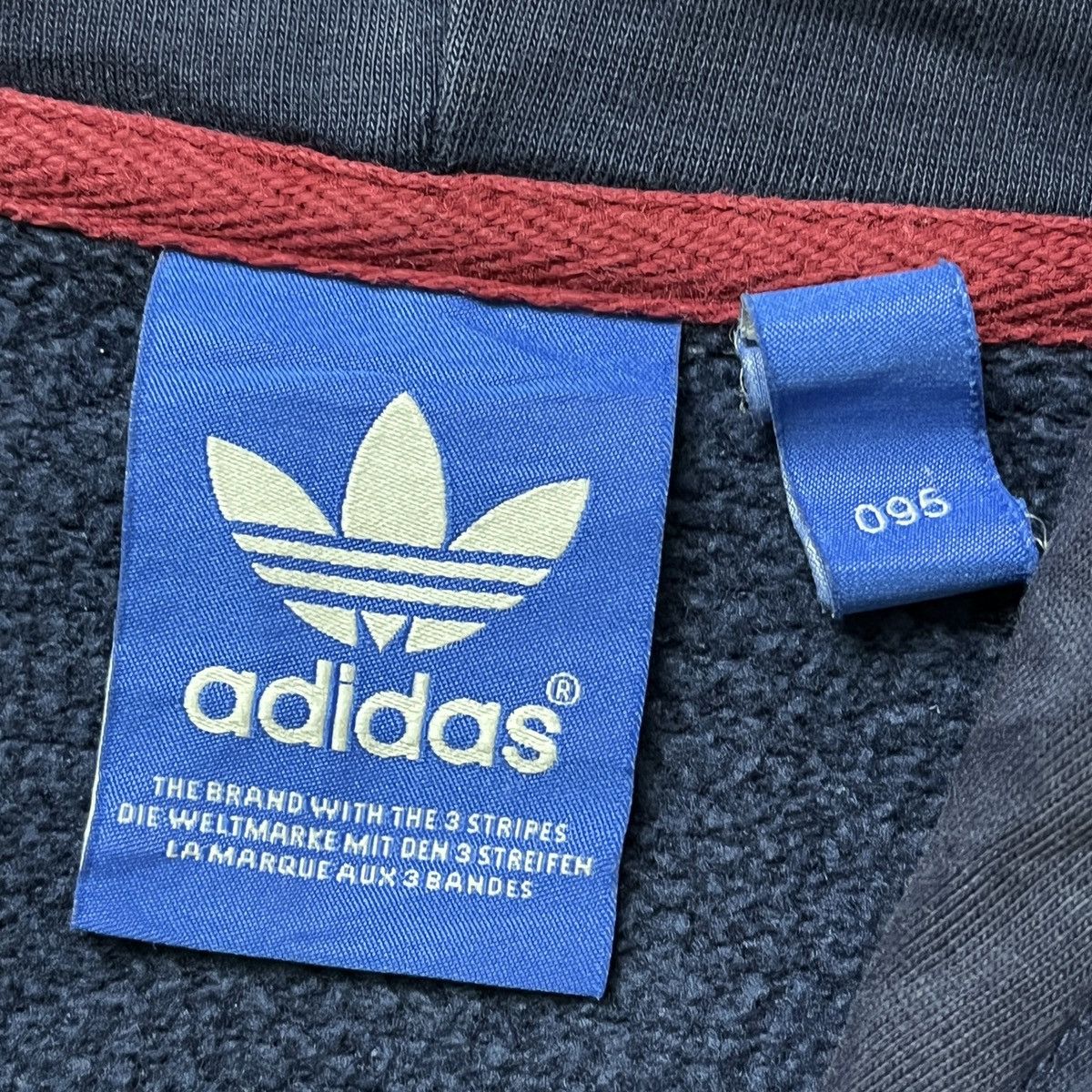 Vintage Adidas 3 Stripes Hoodie Blue Label Trefoil - 8