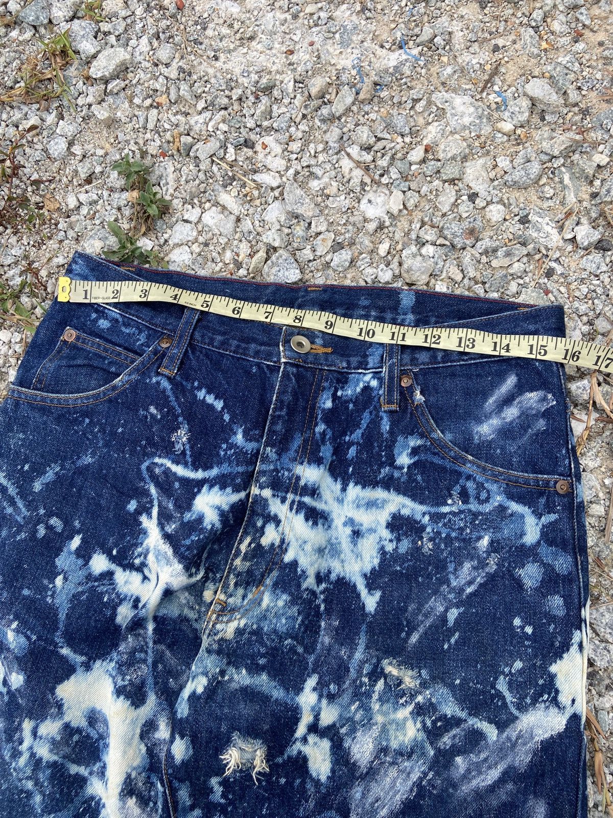 💥Vintage Distressed Painted Denim Jeans - 3