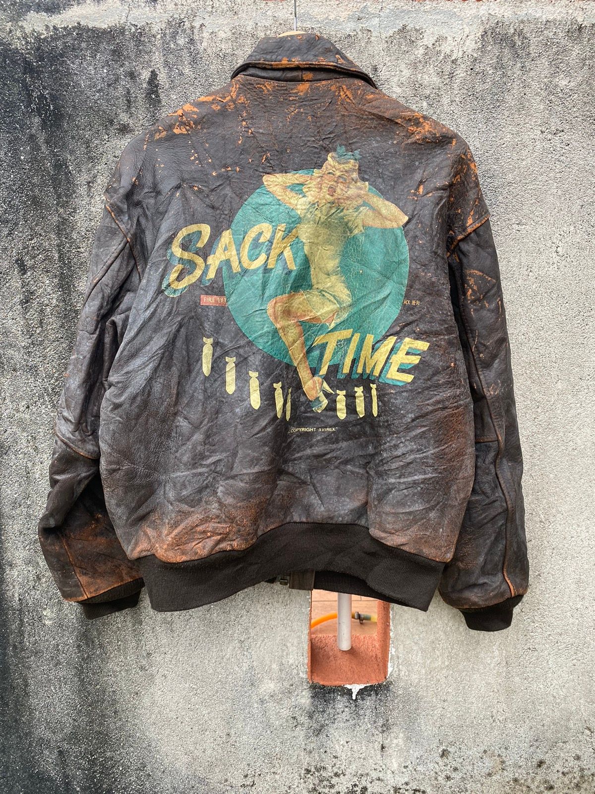 Avirex Vintage 1987 Sack Time Leather Jacket - 1
