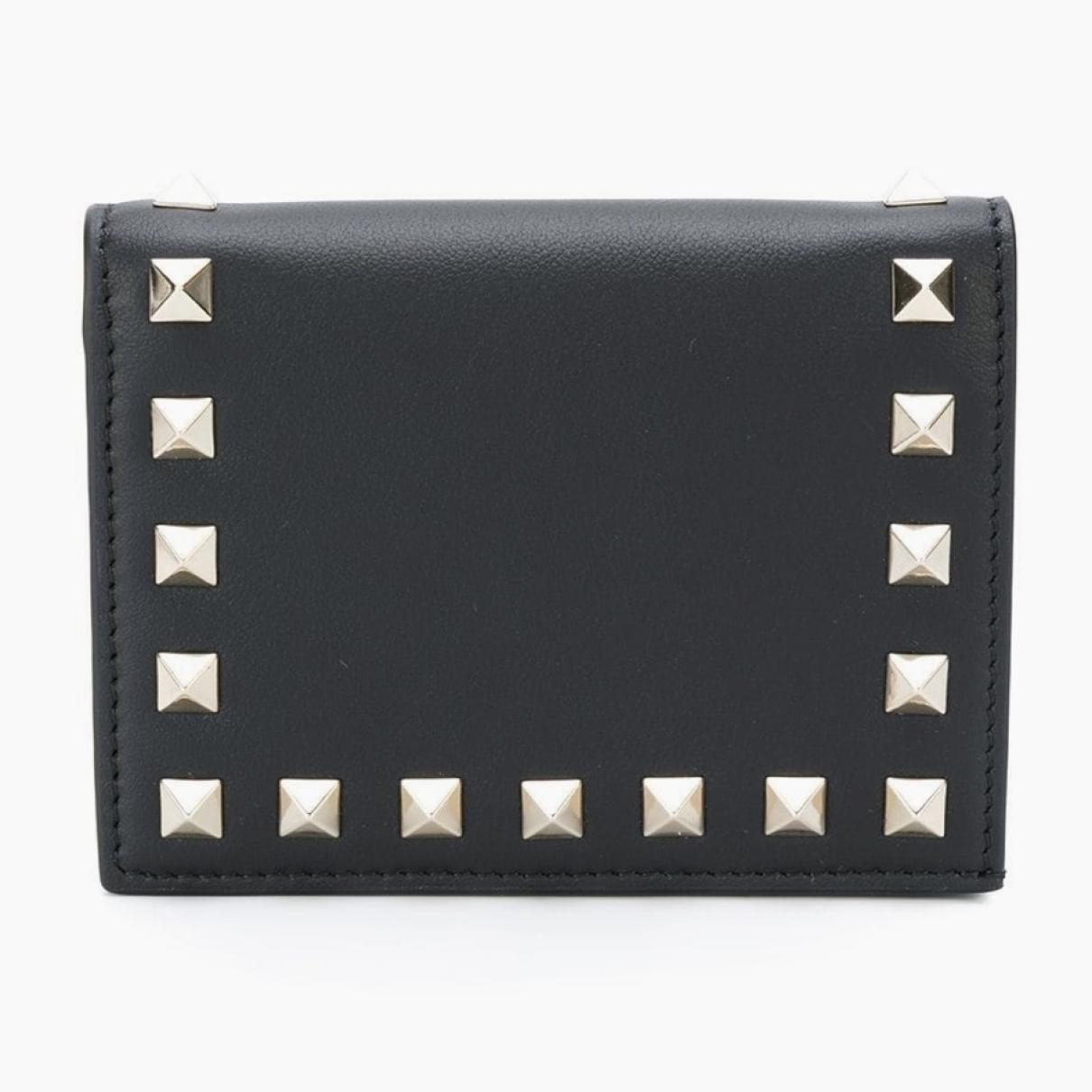 Rockstud leather card wallet - 2
