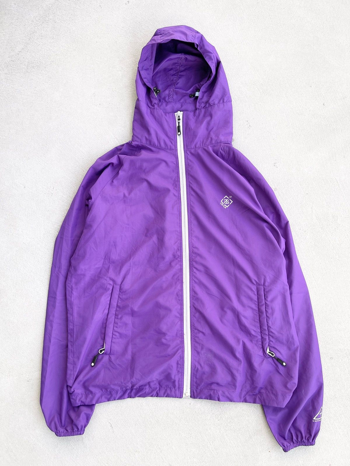 STEAL! Vintage 2000s Stussy Purple Windbreaker Jacket - 1