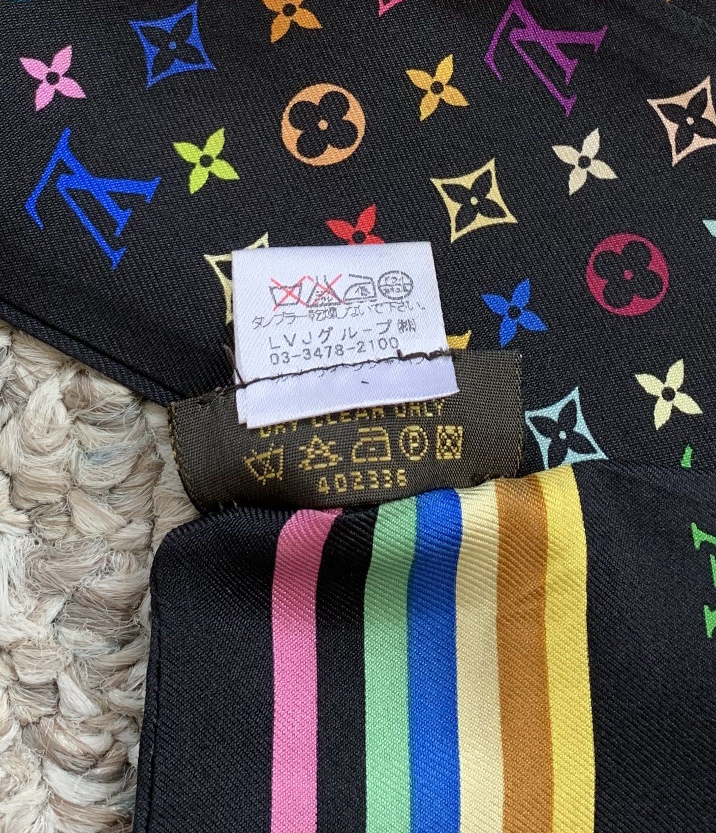 S/S 2003 Louis Vuitton Murakami Monogram Silk Scarf - 8