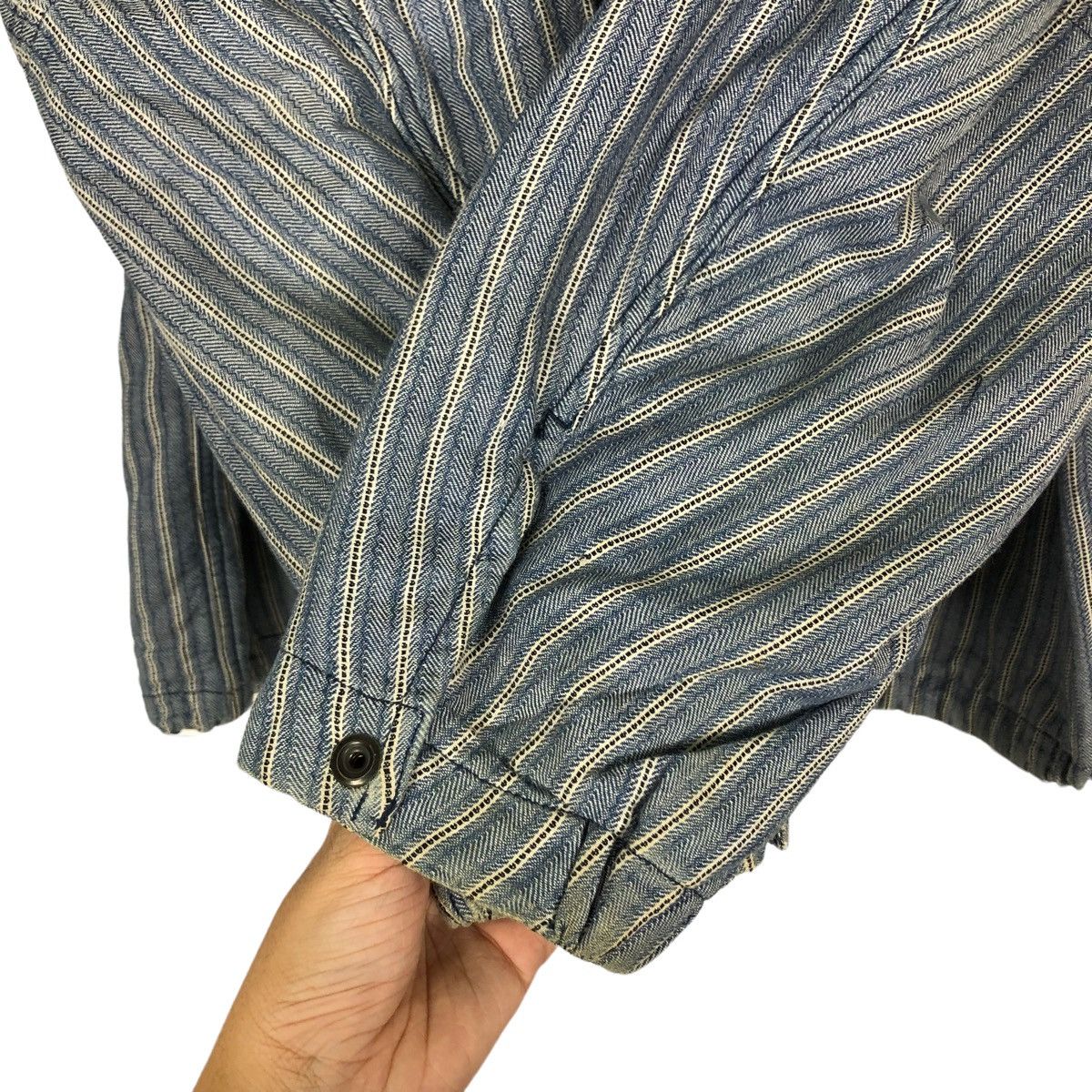 🔥90’s BOMBER JACKET PIN STRIPED CABANE DE ZUCCA ISSEY MIYAKE - 12