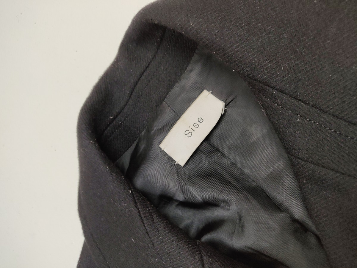 Archival Clothing - Heavy Black Coat Peacoat Outerwear Winter Season - 4