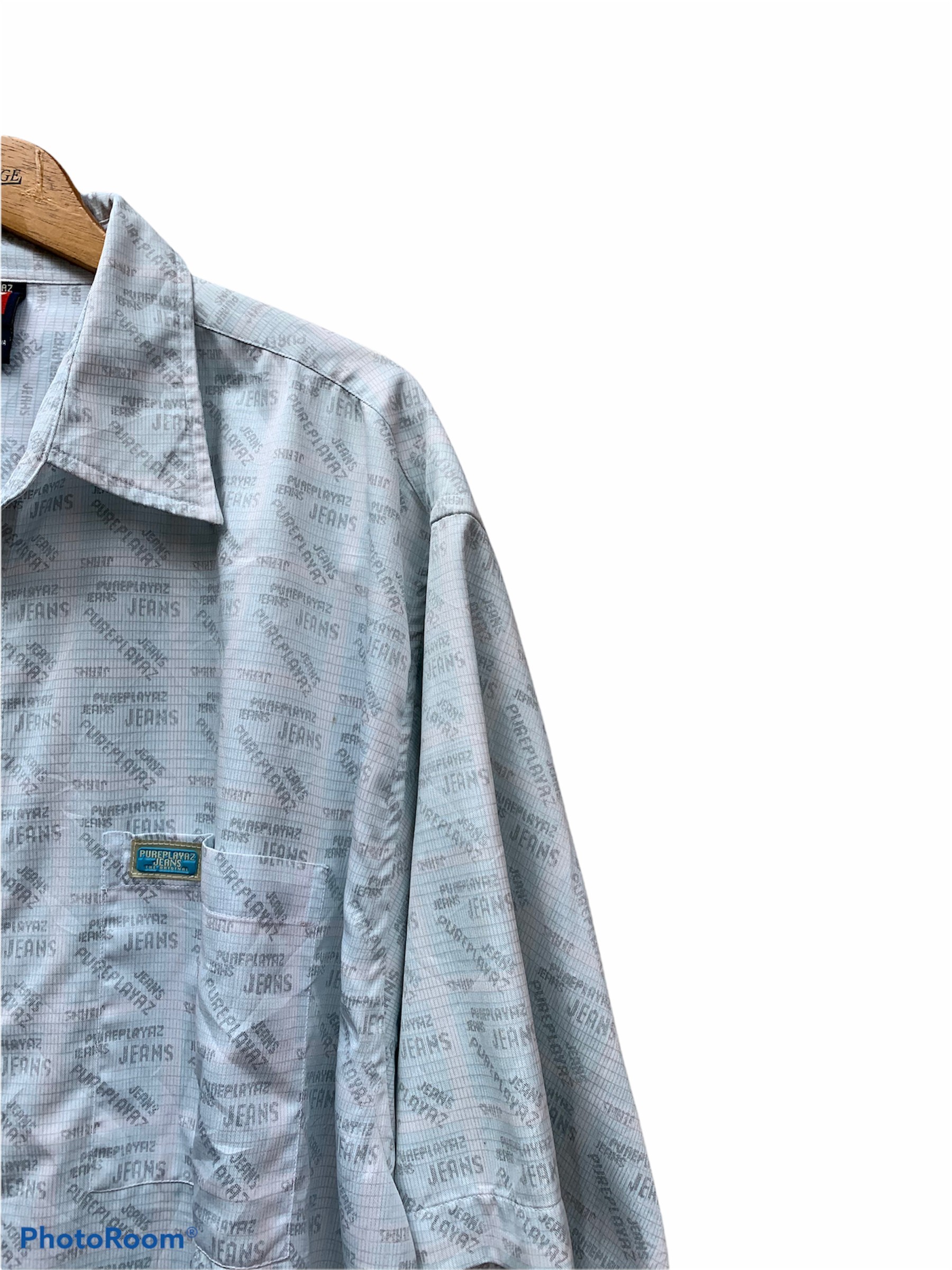 Vintage - Vintage Pure Playaz Hip Hop Full Over Print Button Shirt - 2