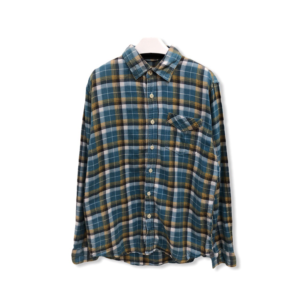 Japanese Brand - Japanese Brand Rush/Hour Plaid Tartan Flannel Shirt 👕 - 1