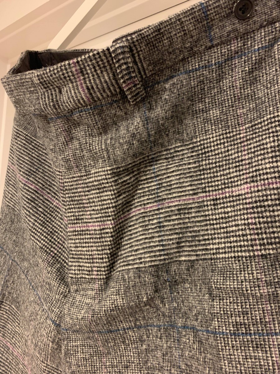 winter glencheck wool pants - 5