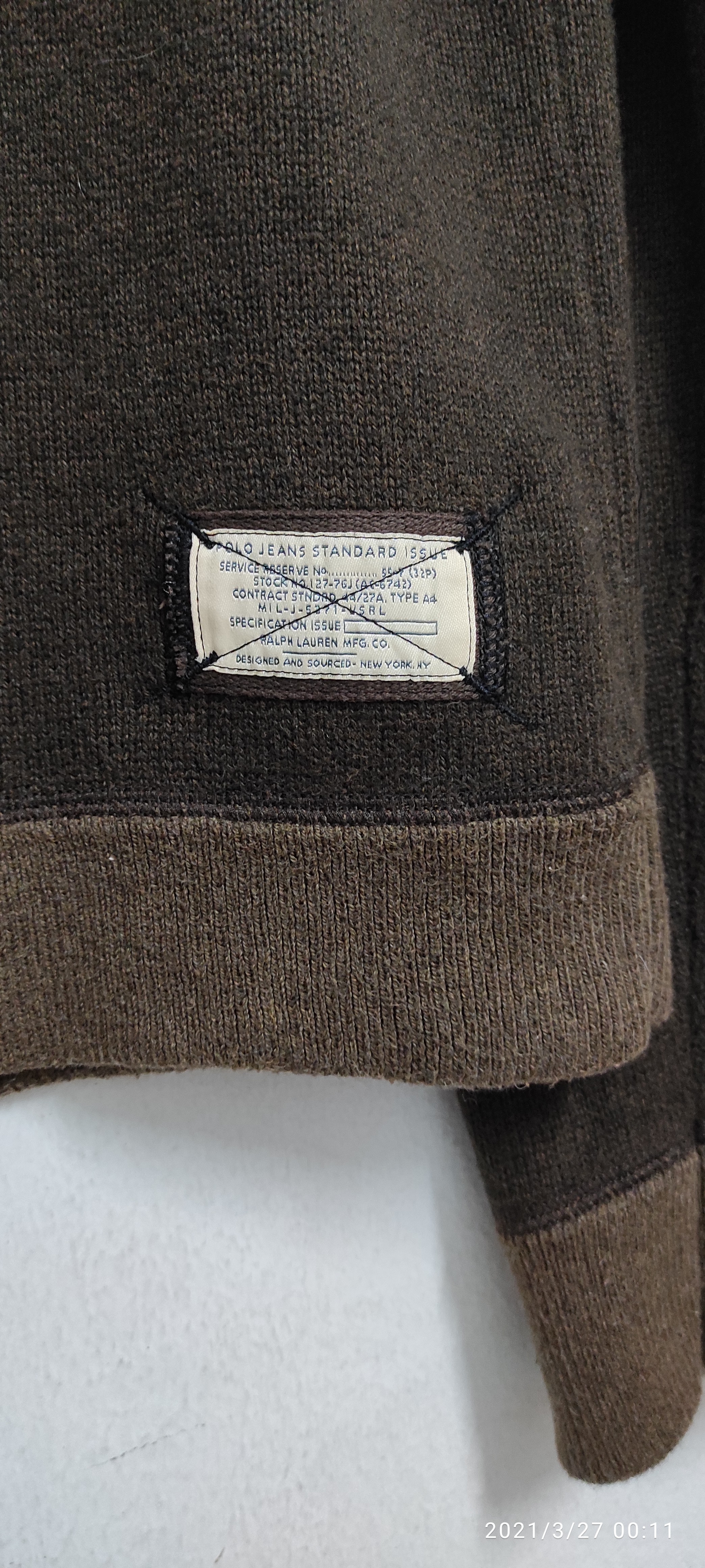 Polo Ralph Lauren - Archice 1990's POLO JEANS STANDARD ISSUE MILITARY RAGLAN sweater - 9