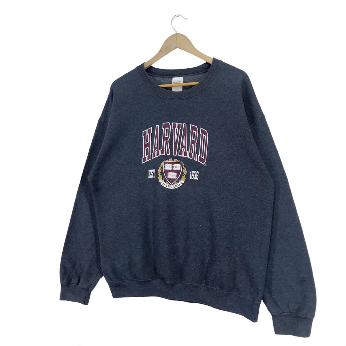 American College - Vintage University Harvard Sweatshirt Big Logo Crewneck - 2