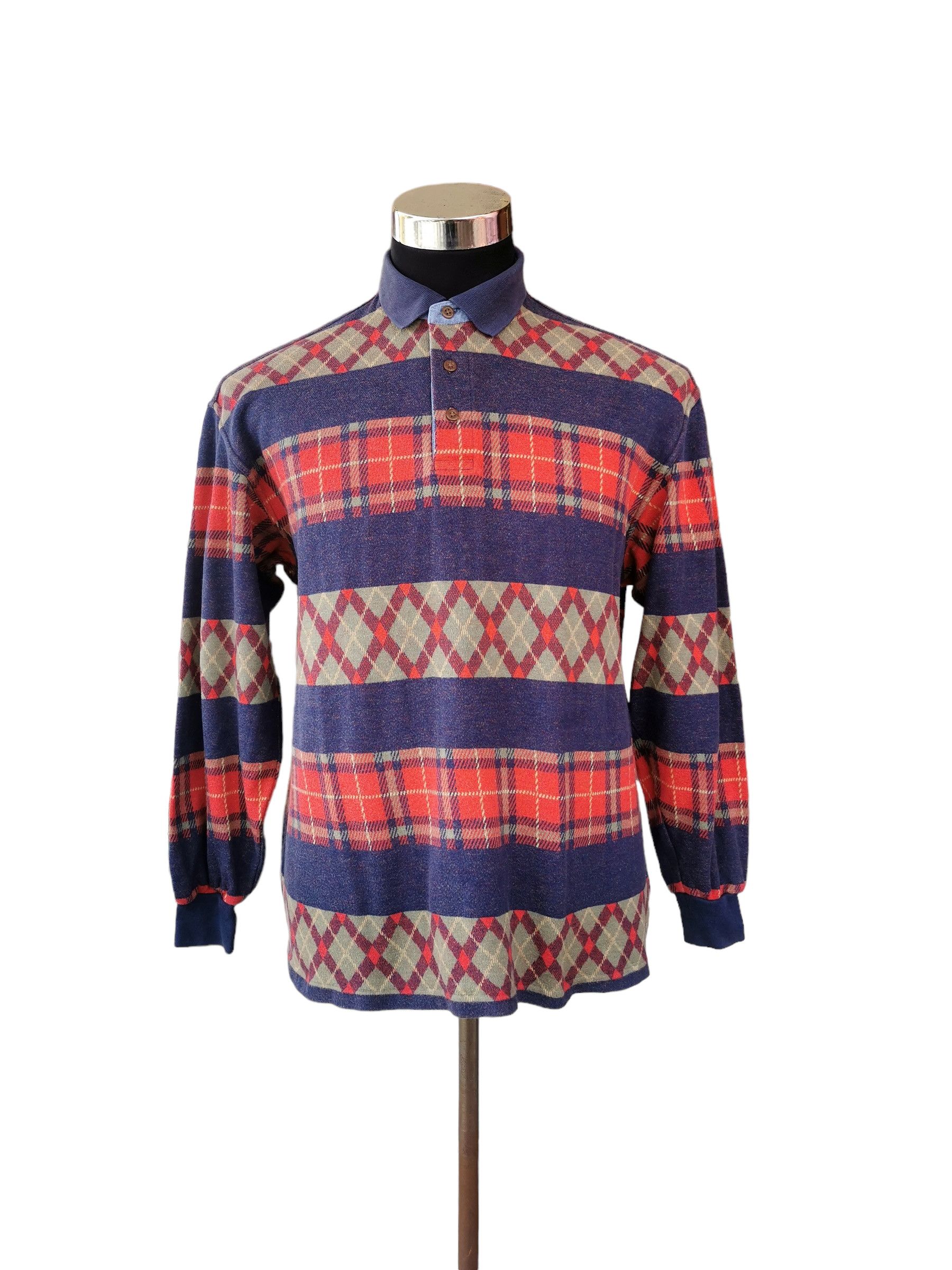 Vintage Tartan Grand Slam Munsingwear Polo Longsleeve Shirt - 1