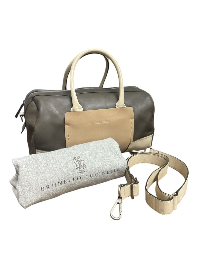 BRUNELLO CUCINELLI FULL LEATHER BOWLER BAG - 1