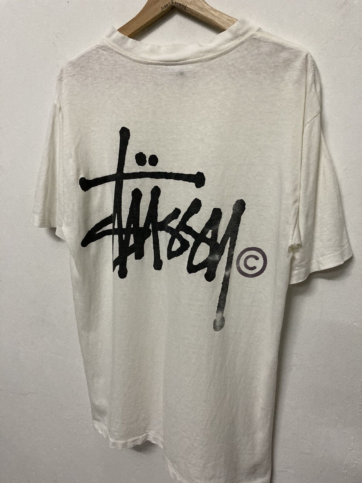 Vintage Stussy Basic Logo Distressed Tshirt - 6
