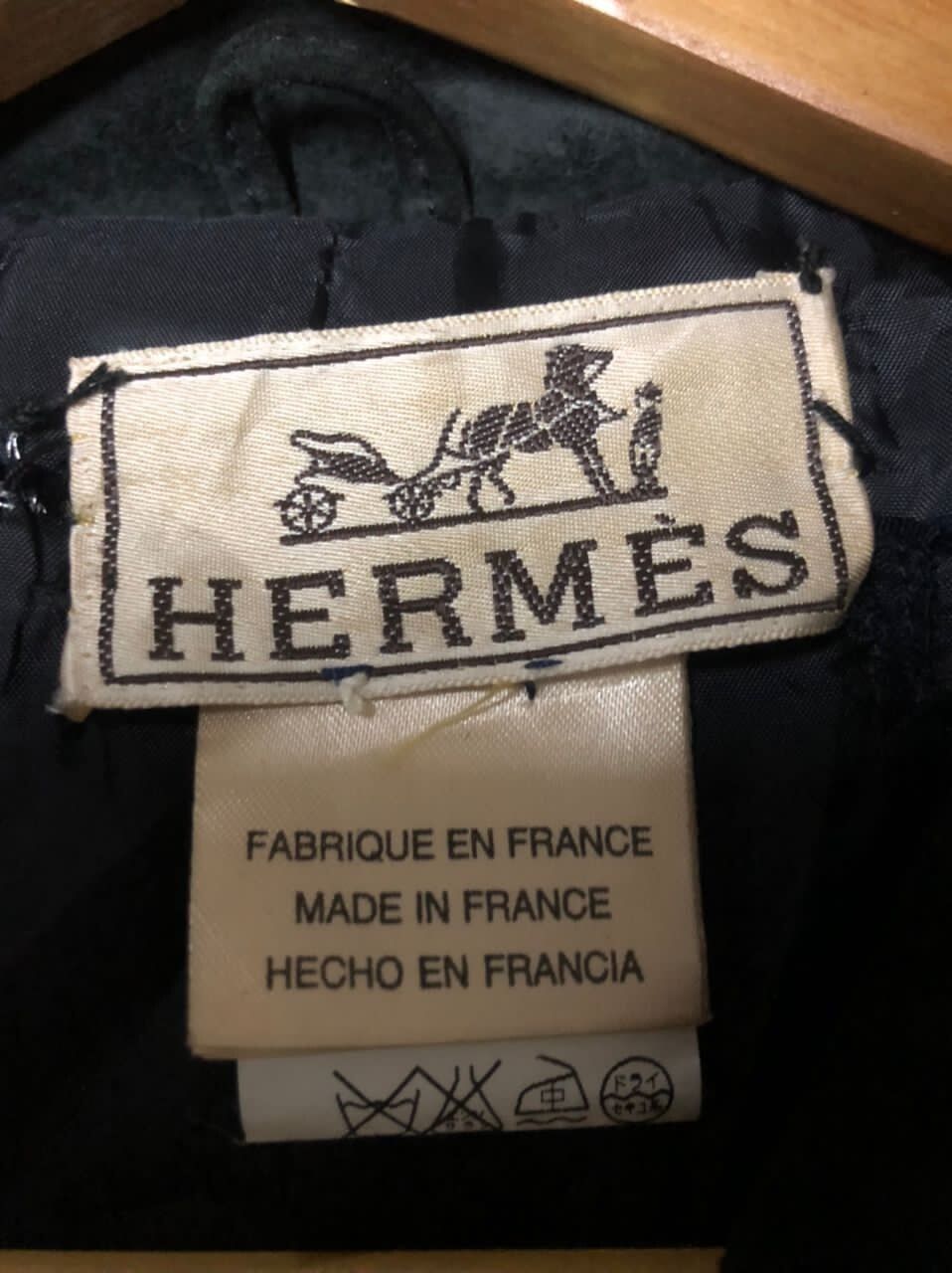 Vtg🔥Hermes Velvet Black Jacket Made In France - 8