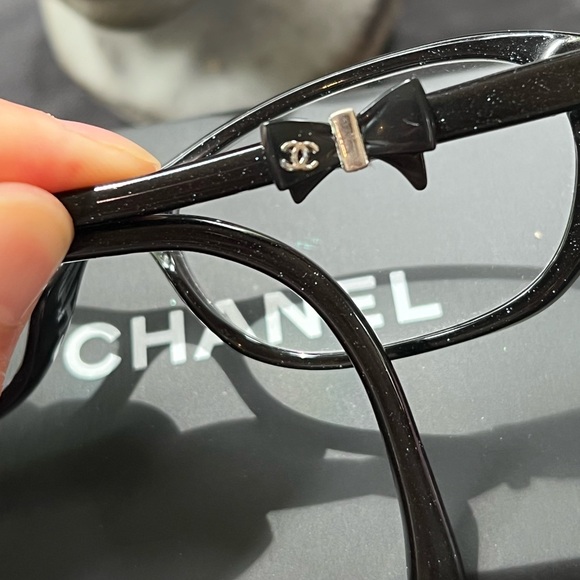 CHANEL CH 3242 714 52mm Bow Logo Black Eyeglasses Frames Italy Coquette 2013 GUC - 7