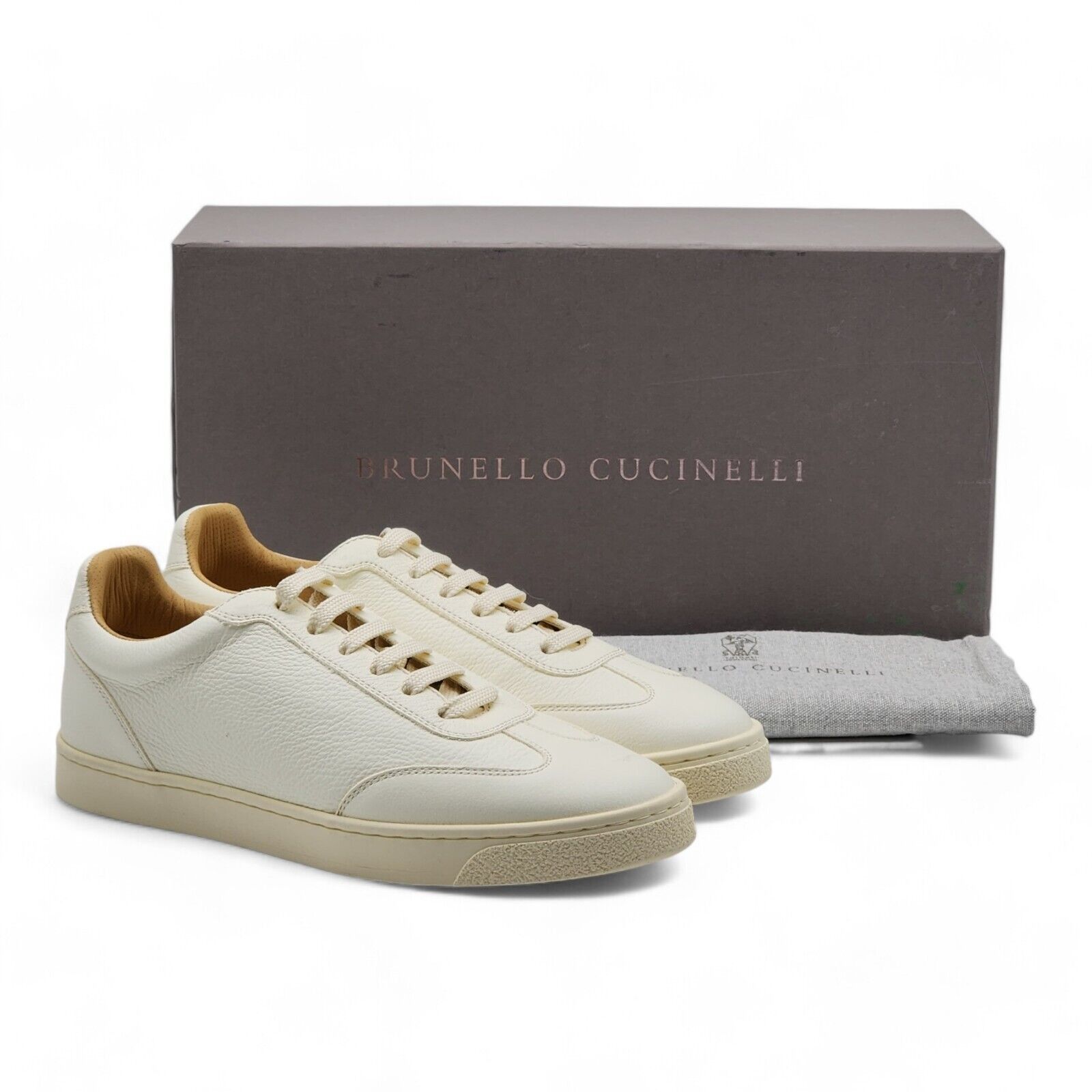 Deerskin Leather Low Top Sneakers Off White size 40 7US $995 - 3