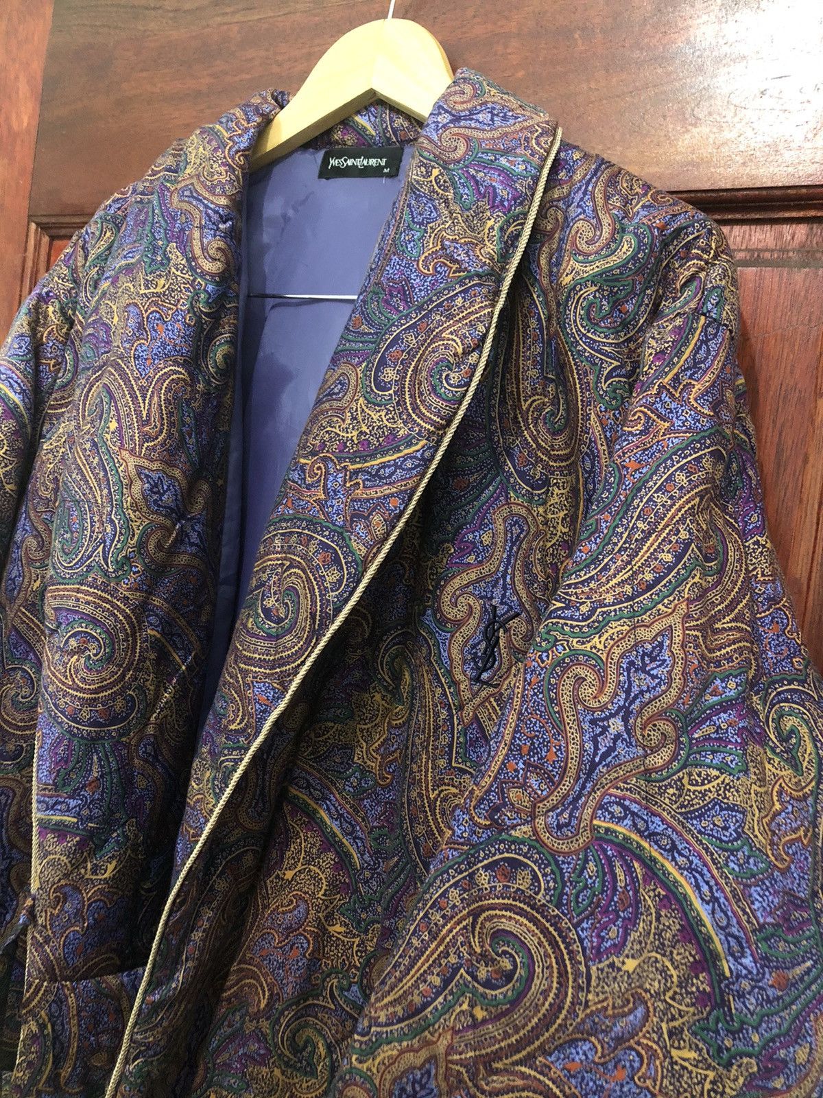 Archival Clothing - Yves Saint Laurent Paisley Quilted Buttonless Cardigan - 4