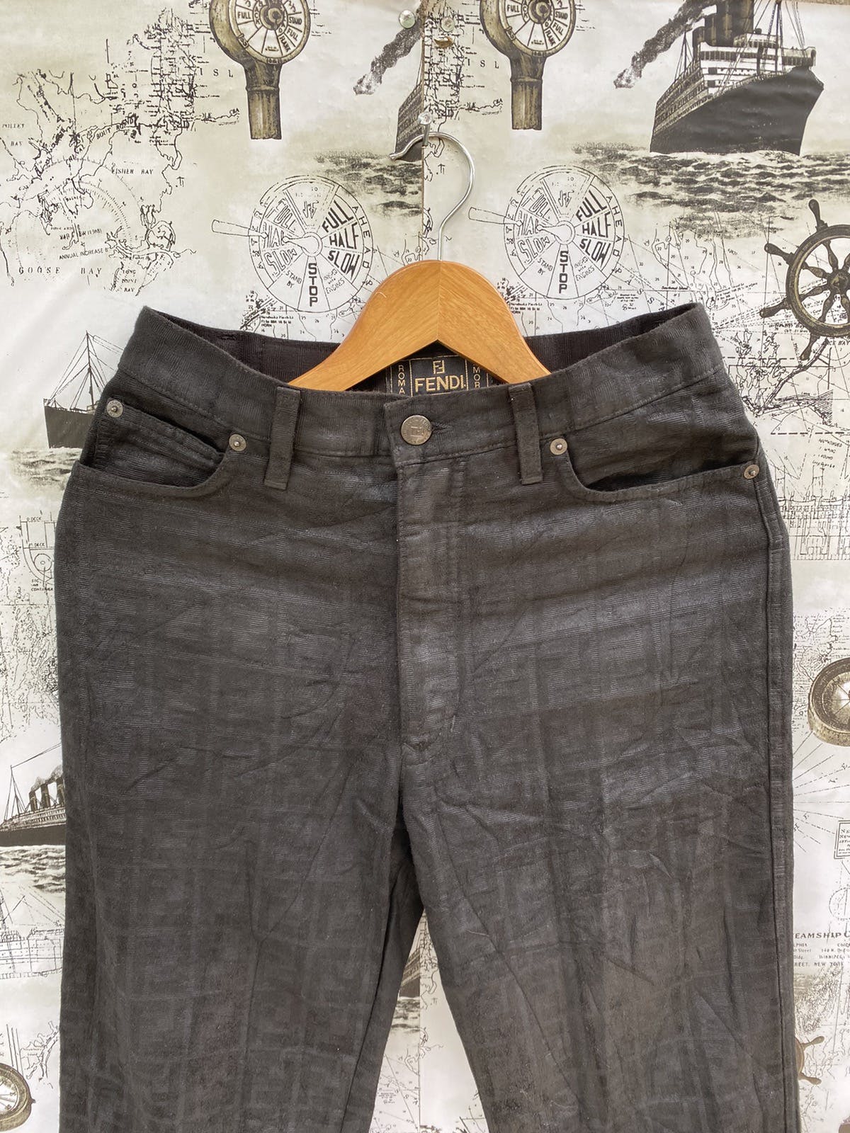 Monogram Fendi Jeans Black Pant - 4