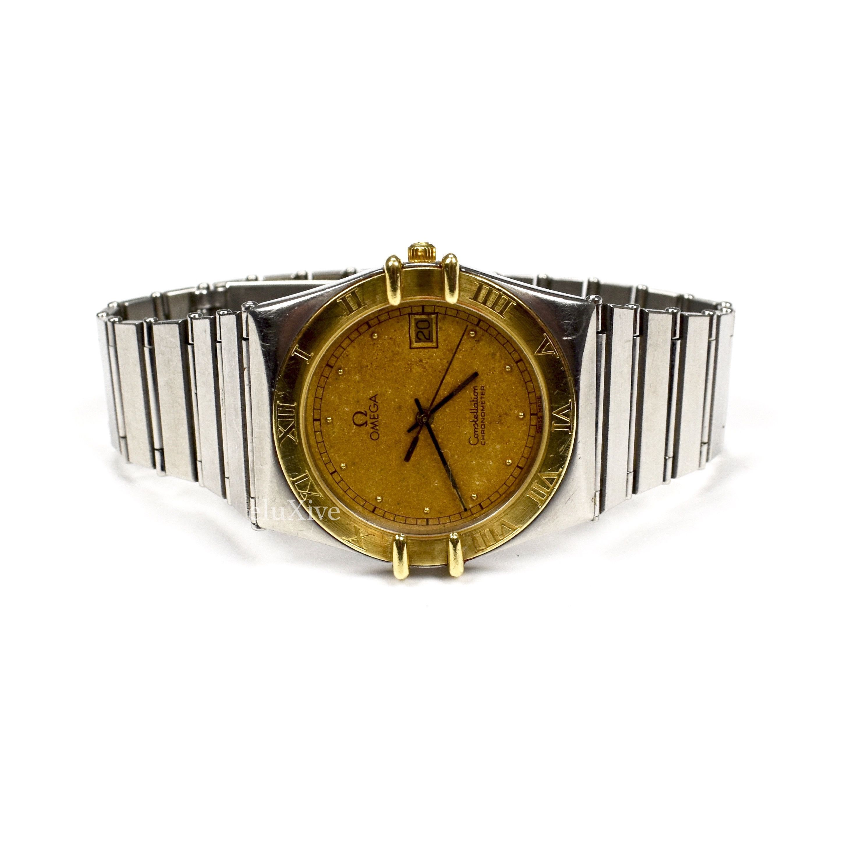 Omega Constellation Date Steel / Gold Gilt Dial Watch - 1