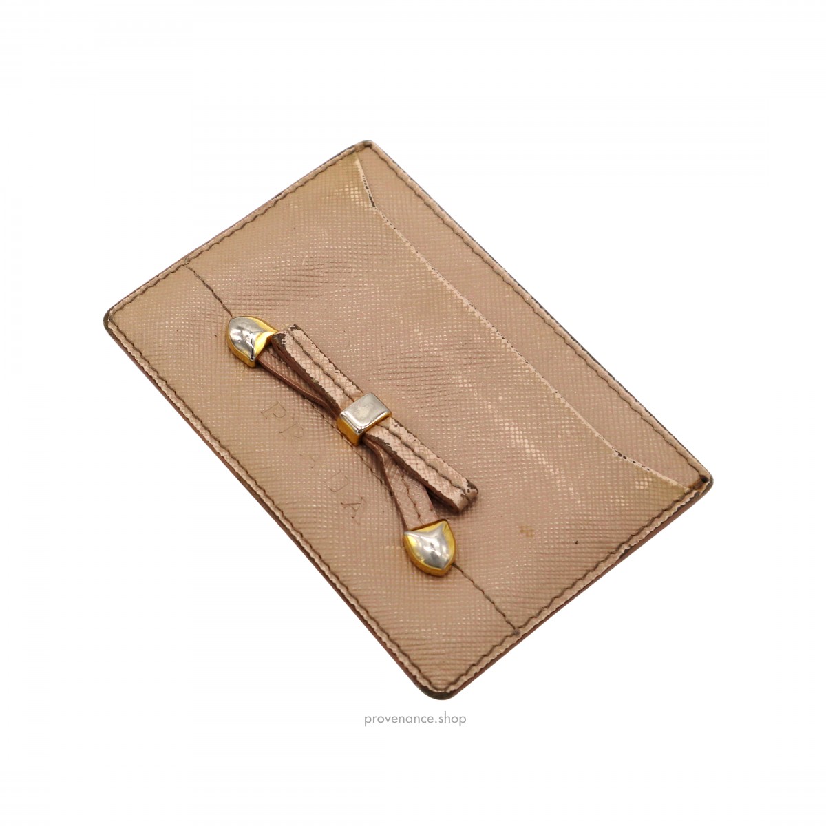 Prada Cardholder Wallet - Peach Saffiano Leather - 3