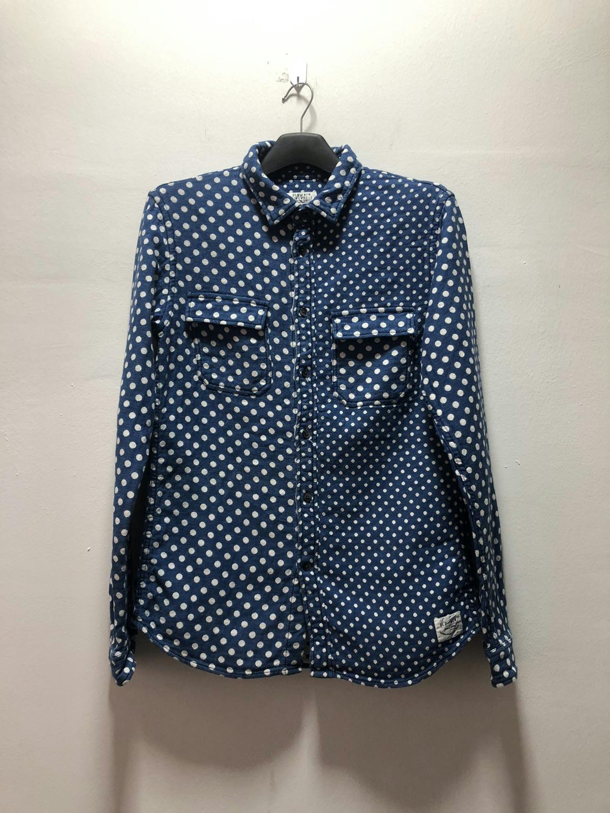 R NEWBOLD Shirt Flannel Japan Polka Dot Old And New - 1
