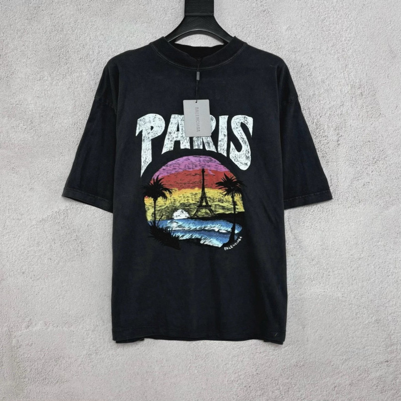 Balenciaga Paris Tropical cotton jersey T-shirt - 1