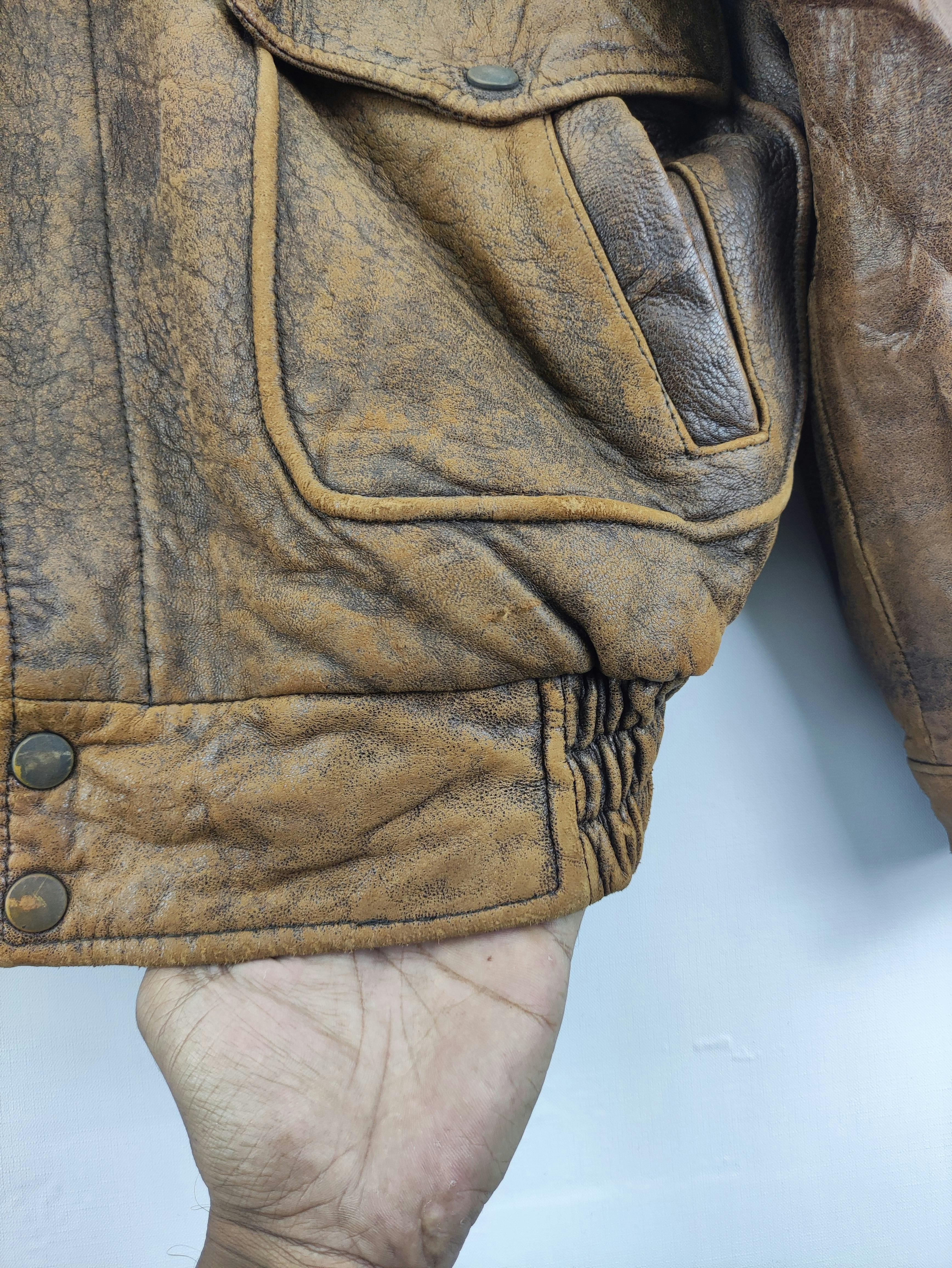 Vintage Leather Zipper Jacket Pierre Bonee - 4